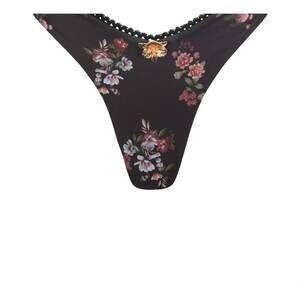 NEW SOAH women's sarah v-cut bikini bottoms in midnight roses